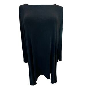 Chico’s Travelers Size 3 US XL Black Slinky Knit Long Sleeve Stretch Tunic Top